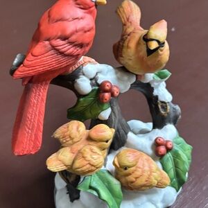 Family of Cardinals Ceramic Figurine